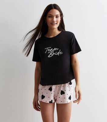 Black Short Pyjama Set with Team Bride Logo
