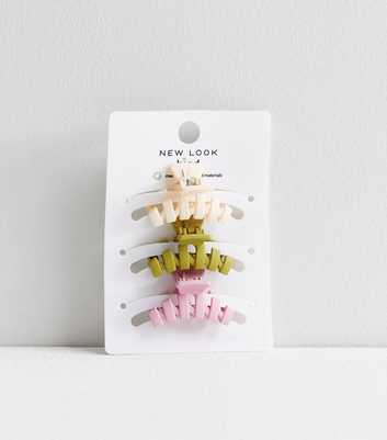 3 Pack Multicoloured Wavy Mini Hair Claw Clips