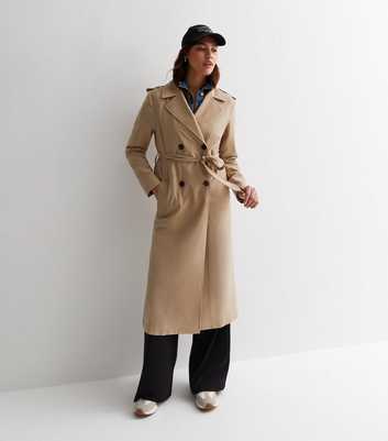 Tall Stone Belted Longline Trench Coat
