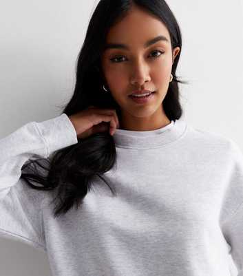 Grey Jersey Crop Sweatshirt
