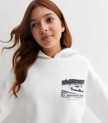 Girls Off White Freedom Highway Front and Back Logo Hoodie