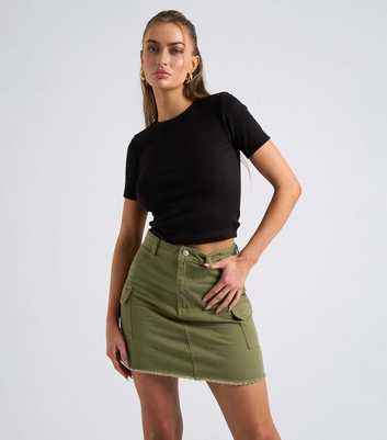 Urban Bliss Khaki Cargo Mini Skirt