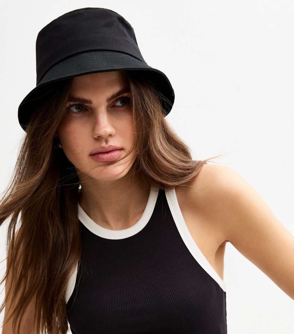 Black Cotton Bucket Hat