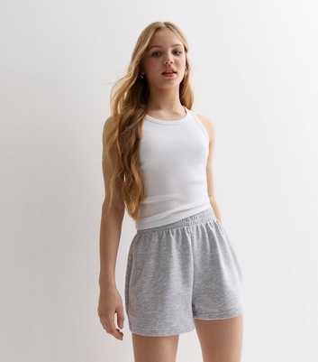 Girls Grey Jogger Shorts