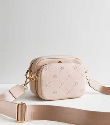 Pale Pink Double Cross Body Camera Bag
