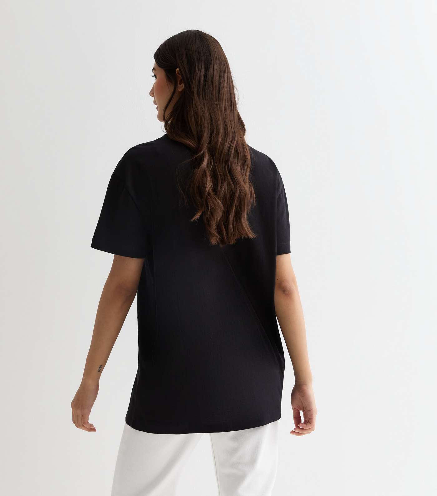 Black Long Cotton T-Shirt Image 4