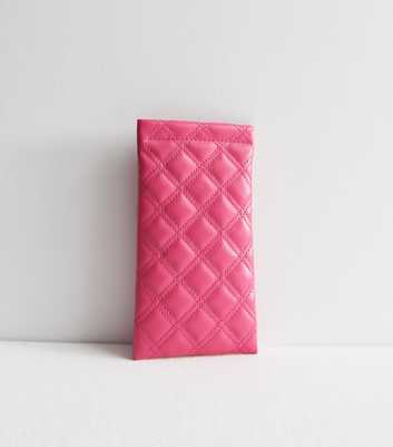 Pink Quilted Sunglasses Case