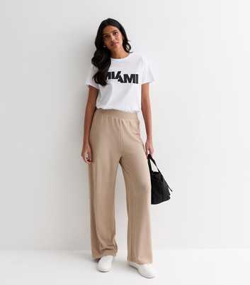 Mink Textured Fine Knit Trousers