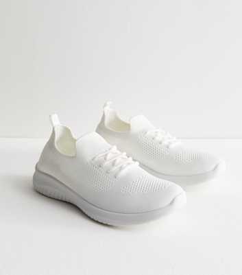 White Knit Chunky Trainers