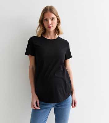 Maternity Black Cotton T-shirt