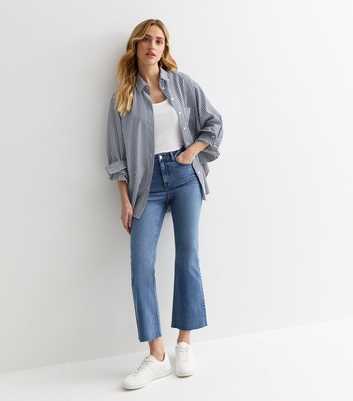 Blue Melody Flared Crop Jeans