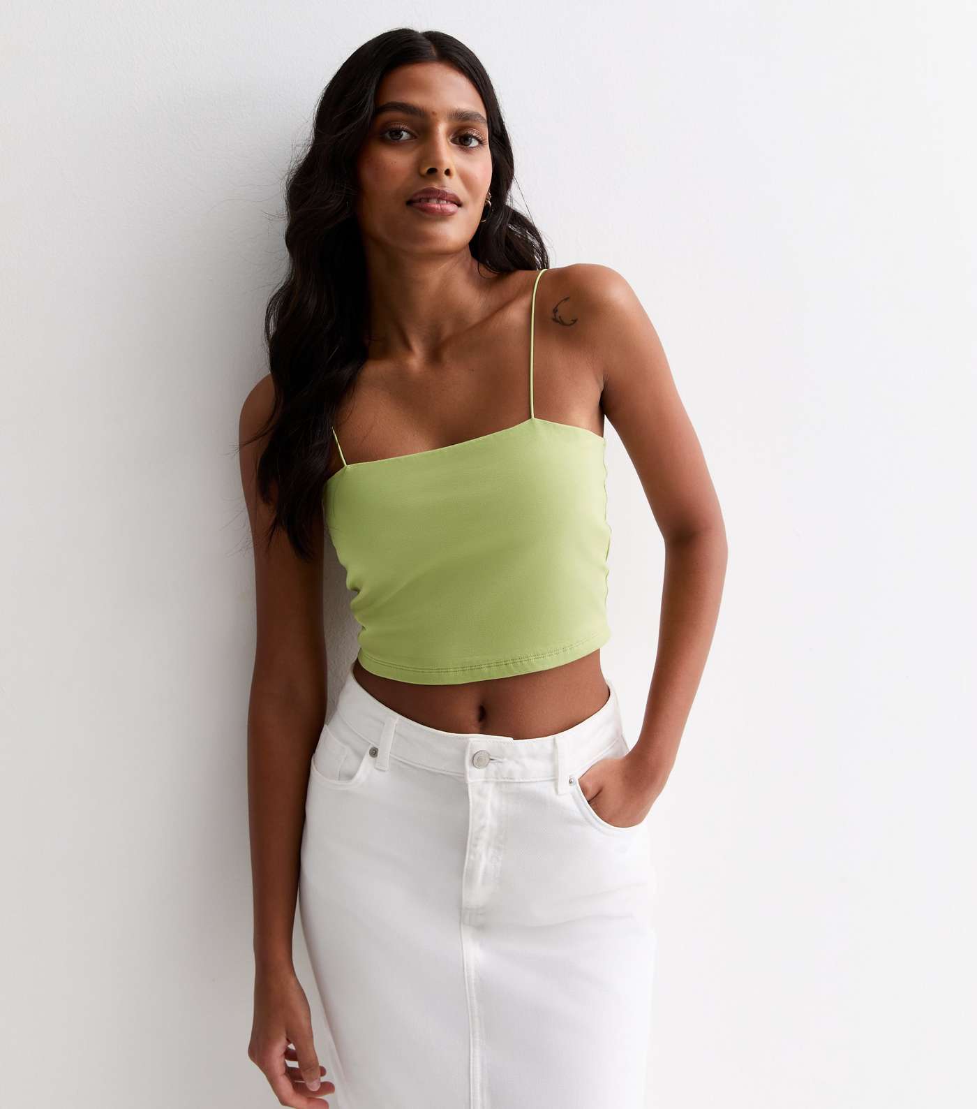 Green Strappy Crop Top Image 3