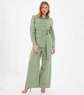QUIZ Green Belted Utility Jacket