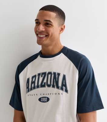 Navy Cotton Arizona Logo Raglan T-Shirt