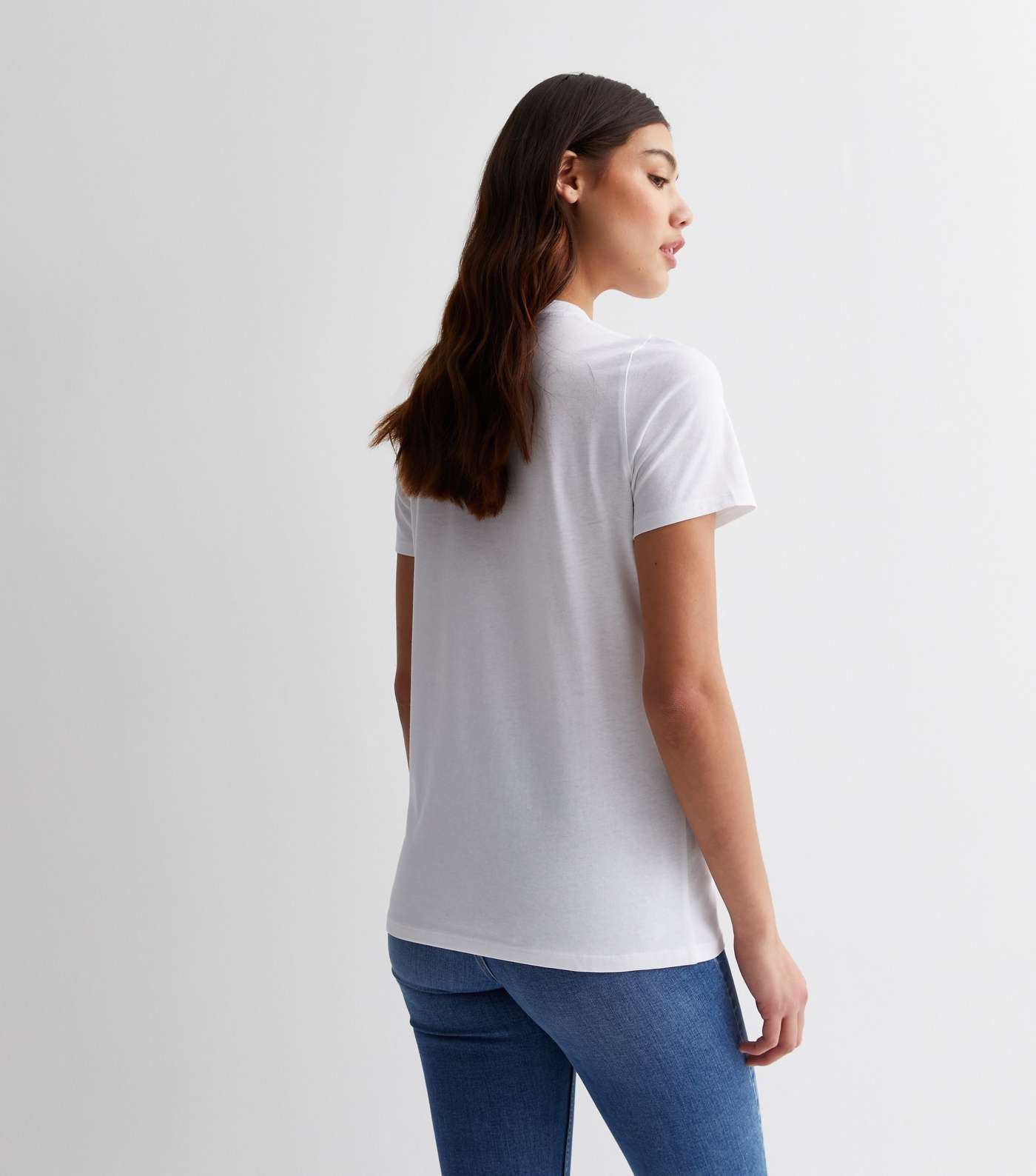 Tall White Cotton Crew Neck T-Shirt Image 4