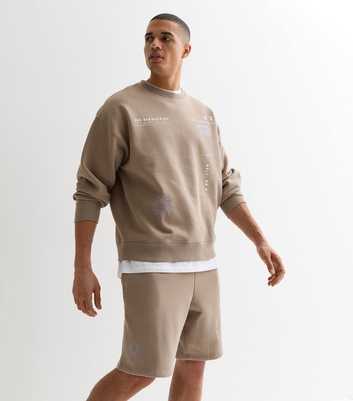 Stone Relaxed Fit Los Angeles Logo Jersey Shorts