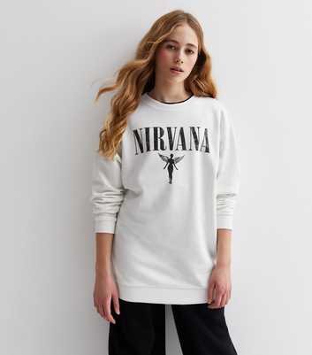 Girls Cream Nirvana Logo Longline Sweatshirt