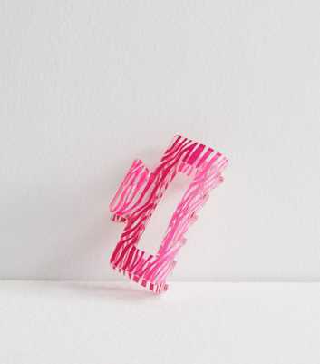 Pink Zebra Hair Claw Clip