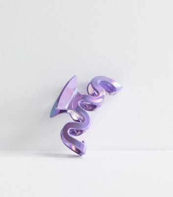 Purple Holographic Squiggle Hair Claw Clip