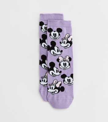 Purple Disney Mickey and Minnie Mouse Socks