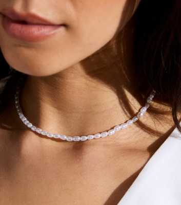 Cream Faux Pearl Choker Necklace