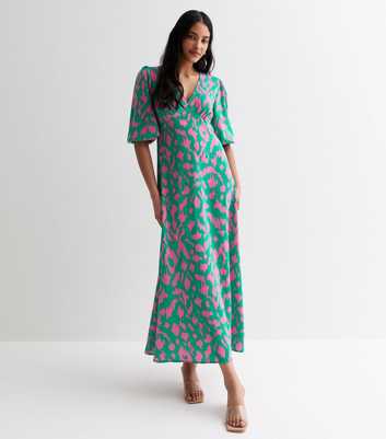 Gini London Green Animal Print Maxi Dress