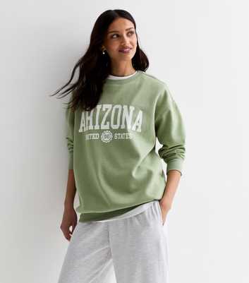 Light Green Arizona Print Crew Neck Sweatshirt