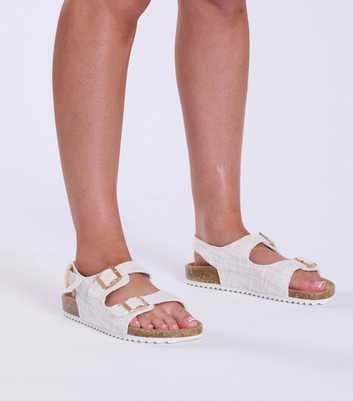 South Beach Cream Double-Strap Sandals 