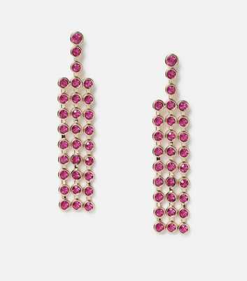Freedom Pink Diamanté Drop Earrings