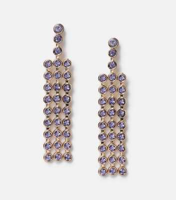 Freedom Purple Diamanté Drop Earrings