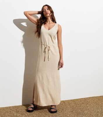 JDY Cream Linen Blend Sleeveless Maxi Dress