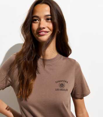 Brown Los Angeles Cotton T-Shirt 
