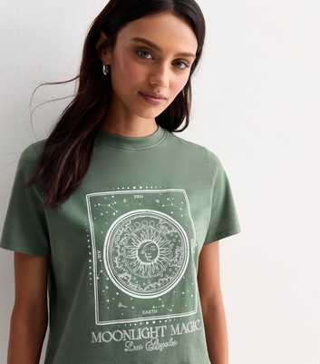 Green Moonlight Solstice Cotton T-Shirt