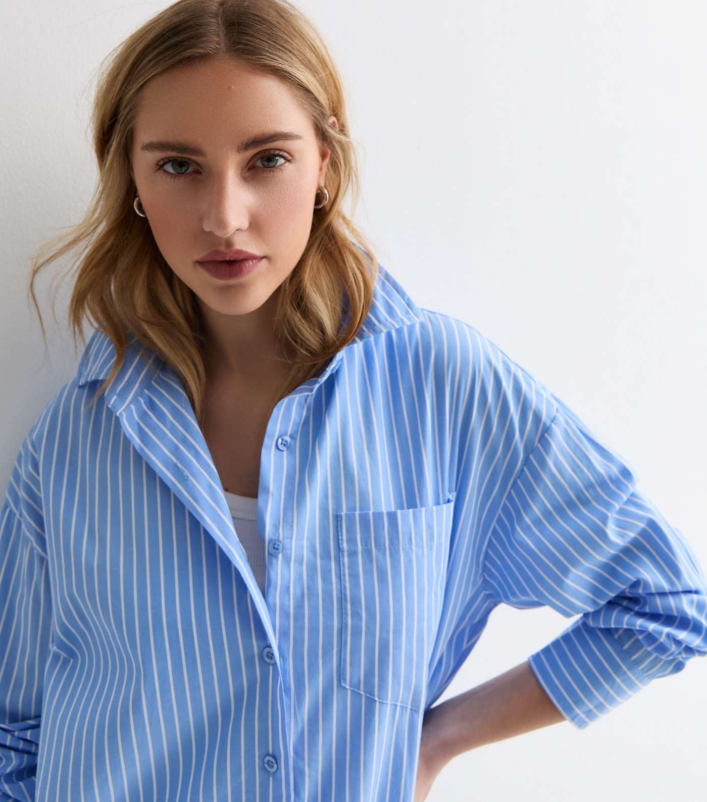 Blue Vanilla Blue Stripe Cotton Long Sleeve Shirt Image 2