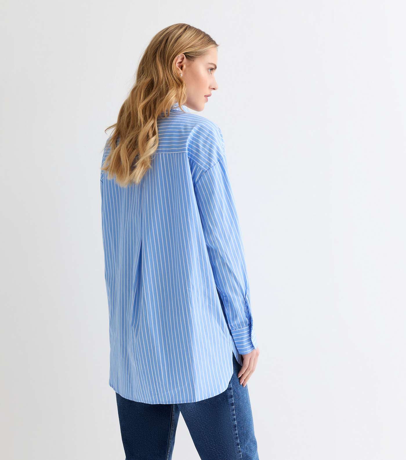 Blue Vanilla Blue Stripe Cotton Long Sleeve Shirt Image 4