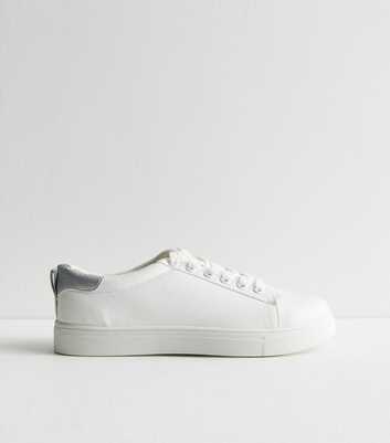 White Leather-Look Trainers