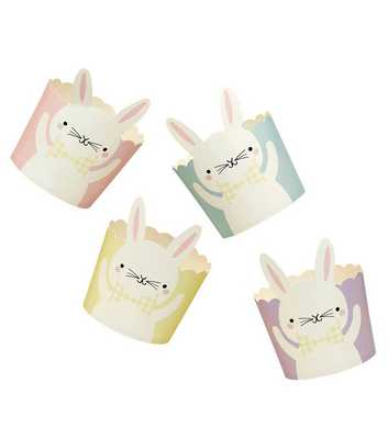 4 Pack Multicoloured Easter Bunny Food Cups