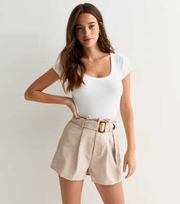 Gini London Stone High-Waisted Belted Shorts 