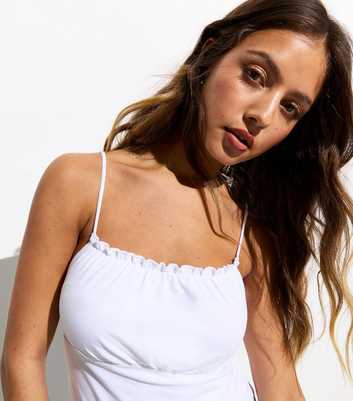 White Ruched Front Cami Vest