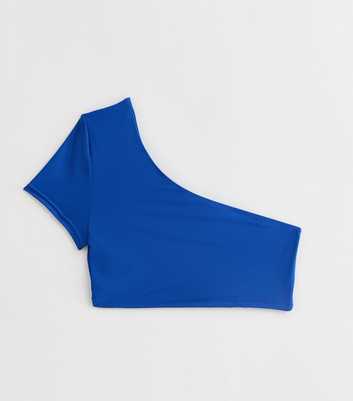 Gini London Blue One-Shoulder Bikini Top 