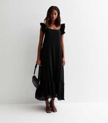 Gini London Black Ruffle Maxi Dress