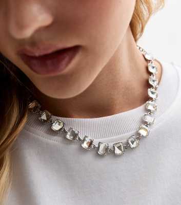 Crystal Diamanté Baguette Necklace