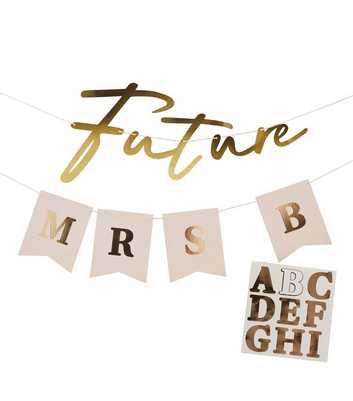 Gold Foil Personalised Future Mrs Banner