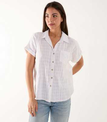 Blue Vanilla White Cotton Short Sleeve Shirt