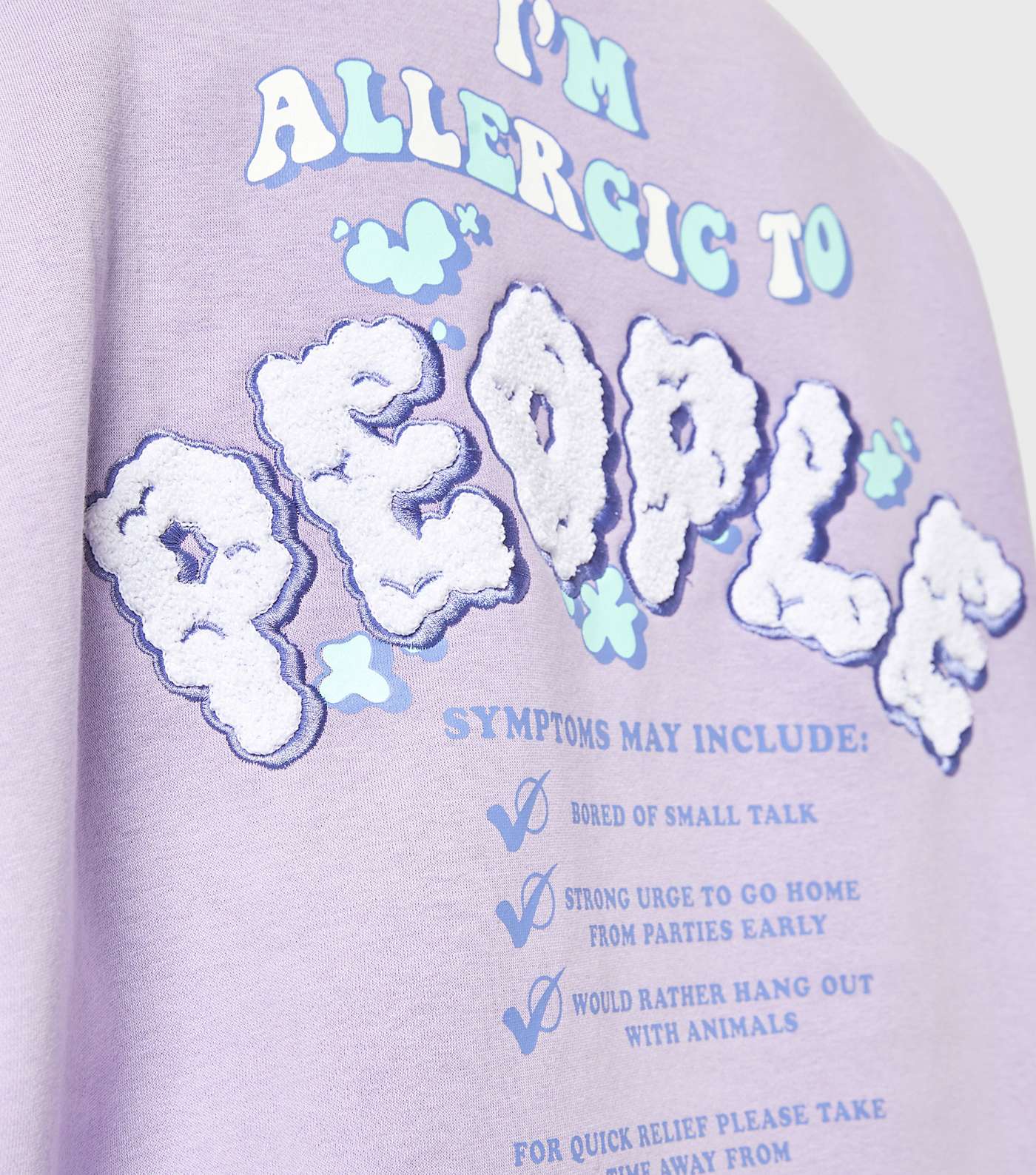 Skinnydip Lilac Allergic To People Oversized Sweatshirt Image 5