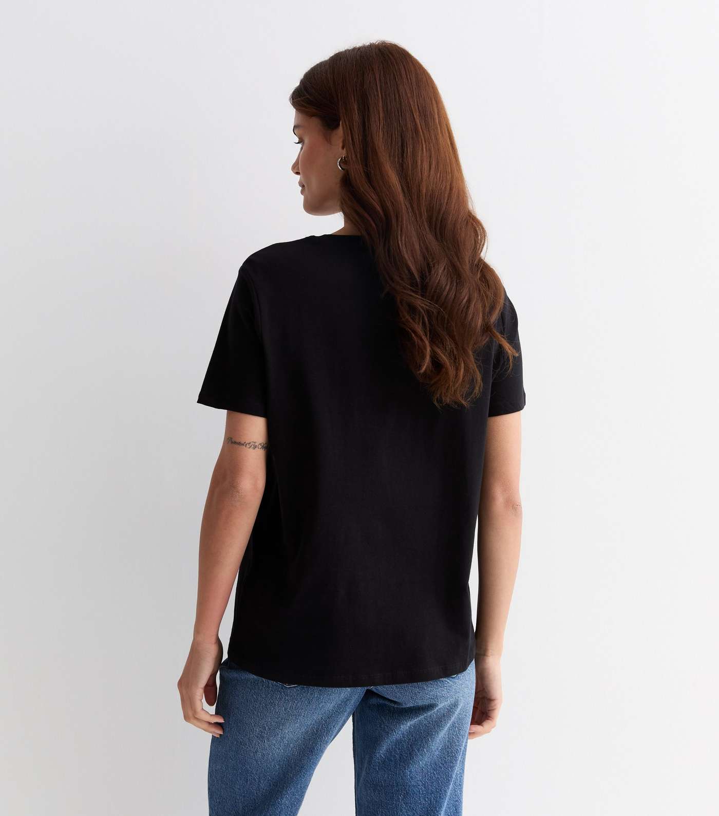 Black Cotton Oui Oui Logo T-Shirt Image 4