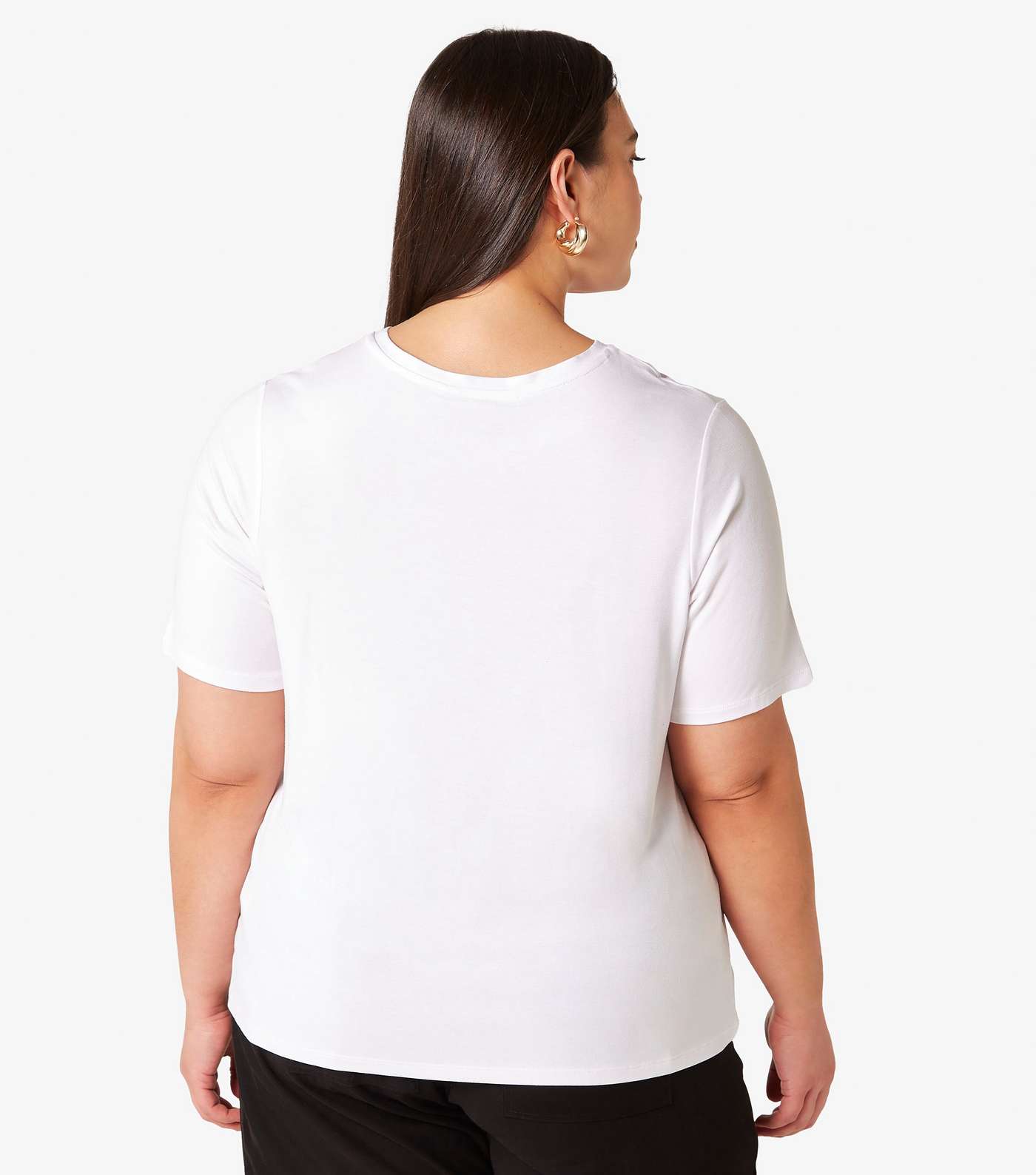 Apricot Curves White Love Logo V Neck T-Shirt Image 3