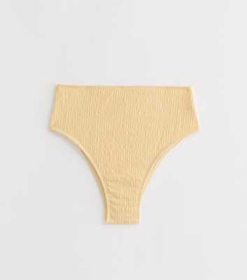 Gini London Beige Textured High-Waisted Bikini Bottoms