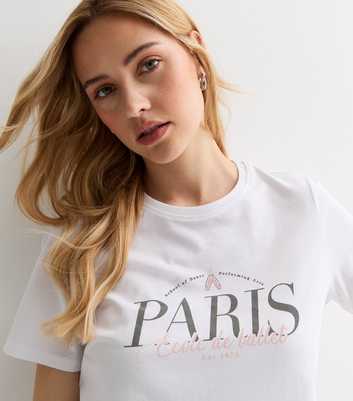 White Cotton Paris Logo T-Shirt