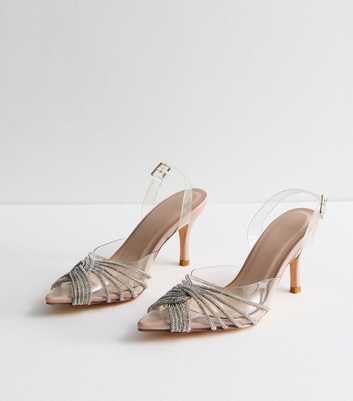 Truffle Pale Pink Diamanté Stiletto Heel Court Shoes
